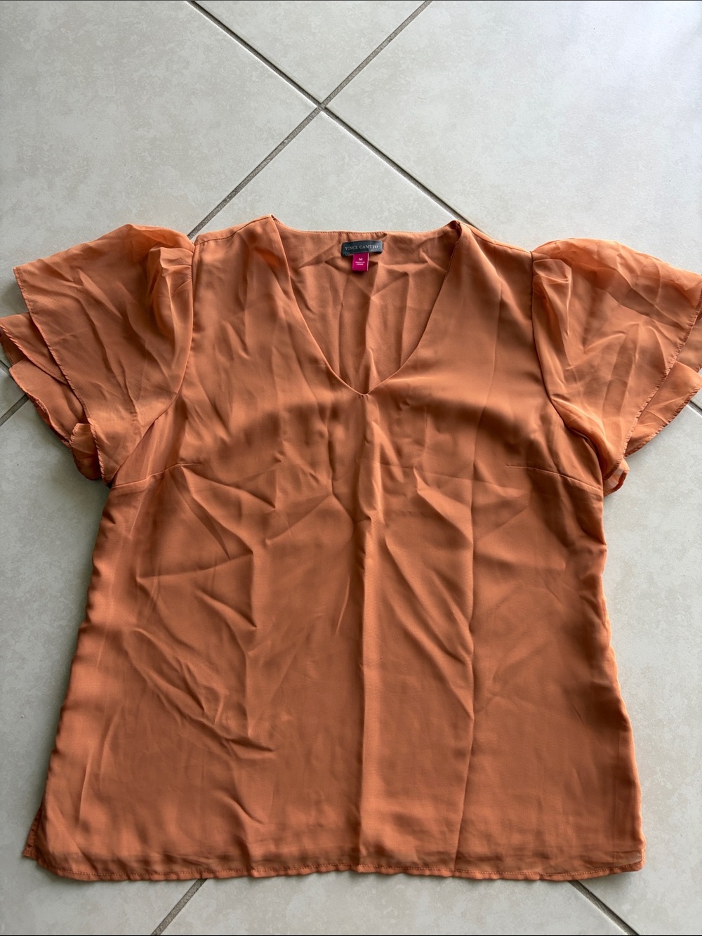 Vince Camuto  V-Neck Flutter Sleeve Blouse size medium